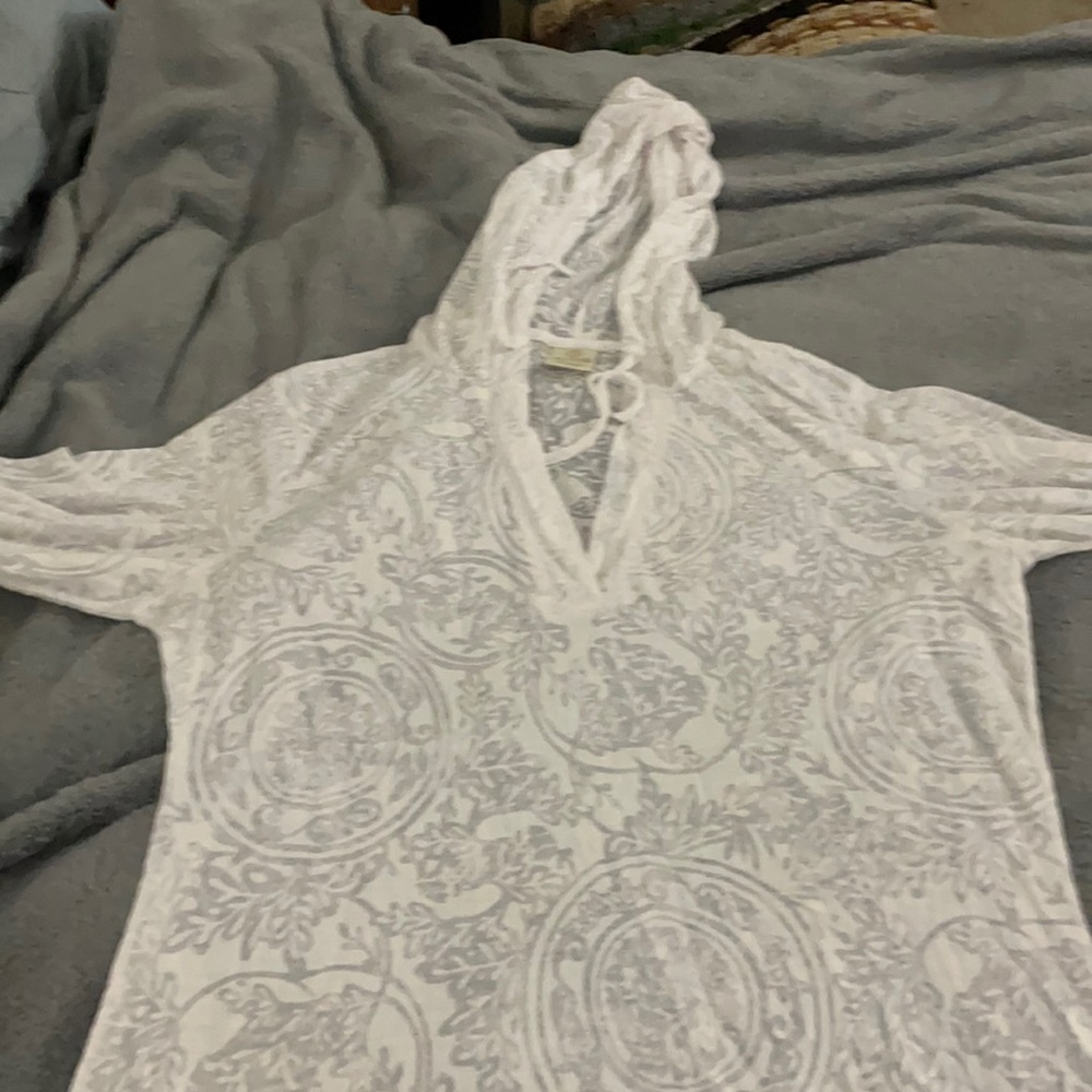 White sheer bathing suit cover up